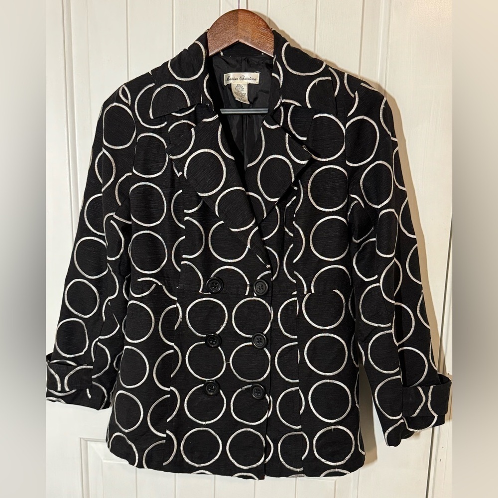Marisa Christina Black and White Circle Blazer